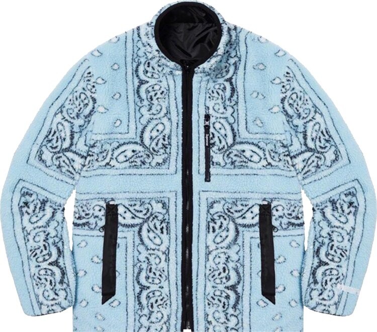 

Куртка Supreme Reversible Bandana Fleece Jacket 'Light Blue', синий