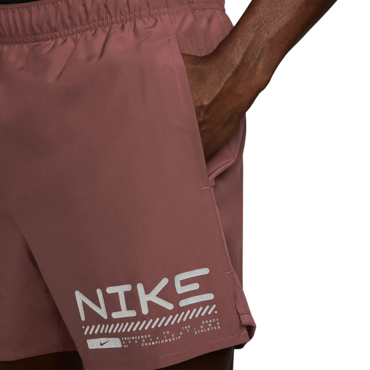 Мужские шорты Winterized Chlngr 5" 2In1 Nike, цвет Maroon/Silver — фото 4