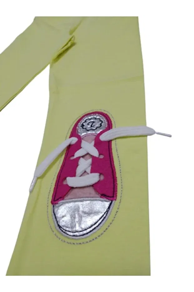Детские леггинсы для девочек с принтом Timi Kids, Yellow — фото 4
