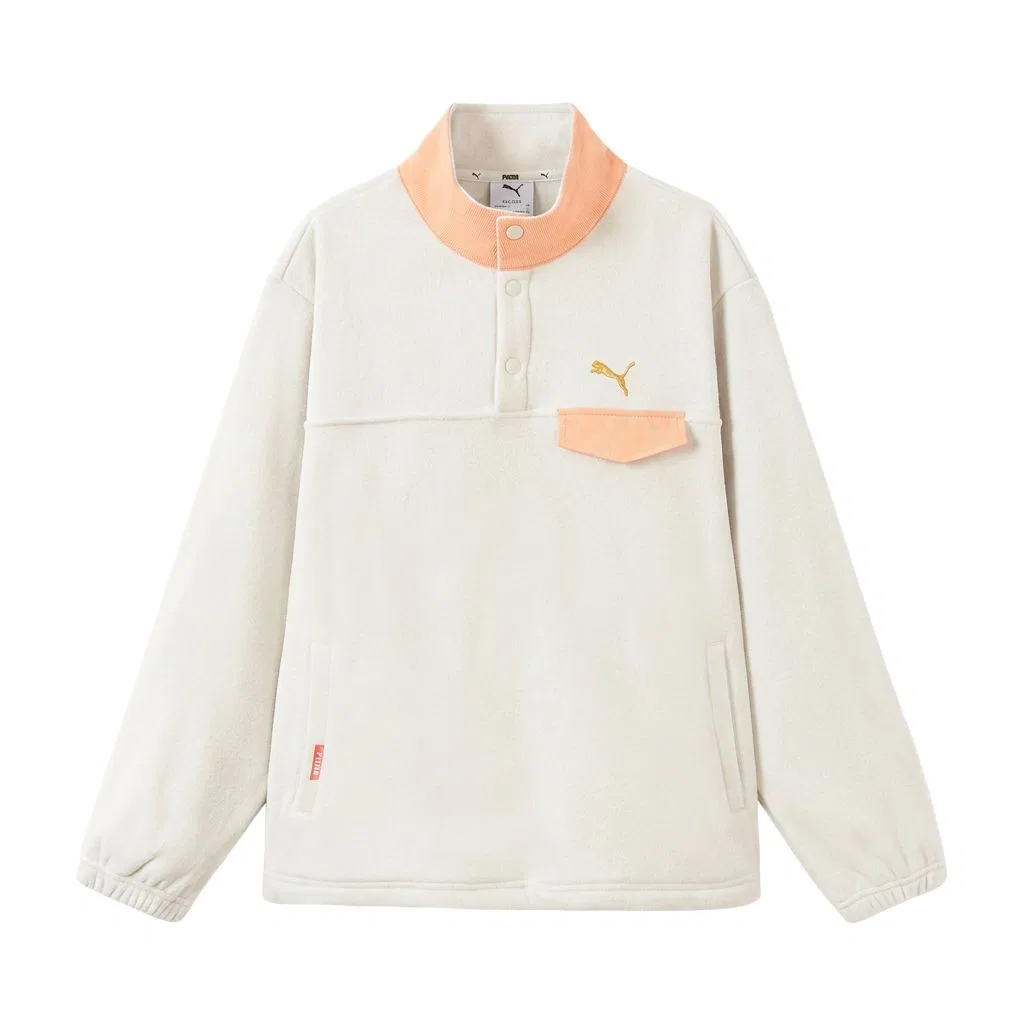 Детская толстовка с воротником-стойкой Moderate, PUMA, Ivory White