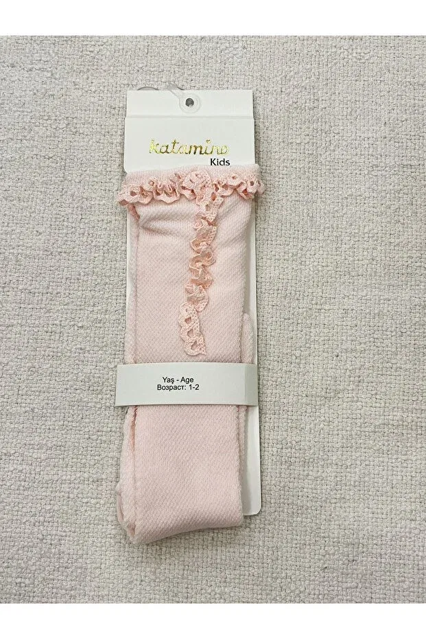 Детские носки для девочек с кружевной оборкой Katamino, Pink