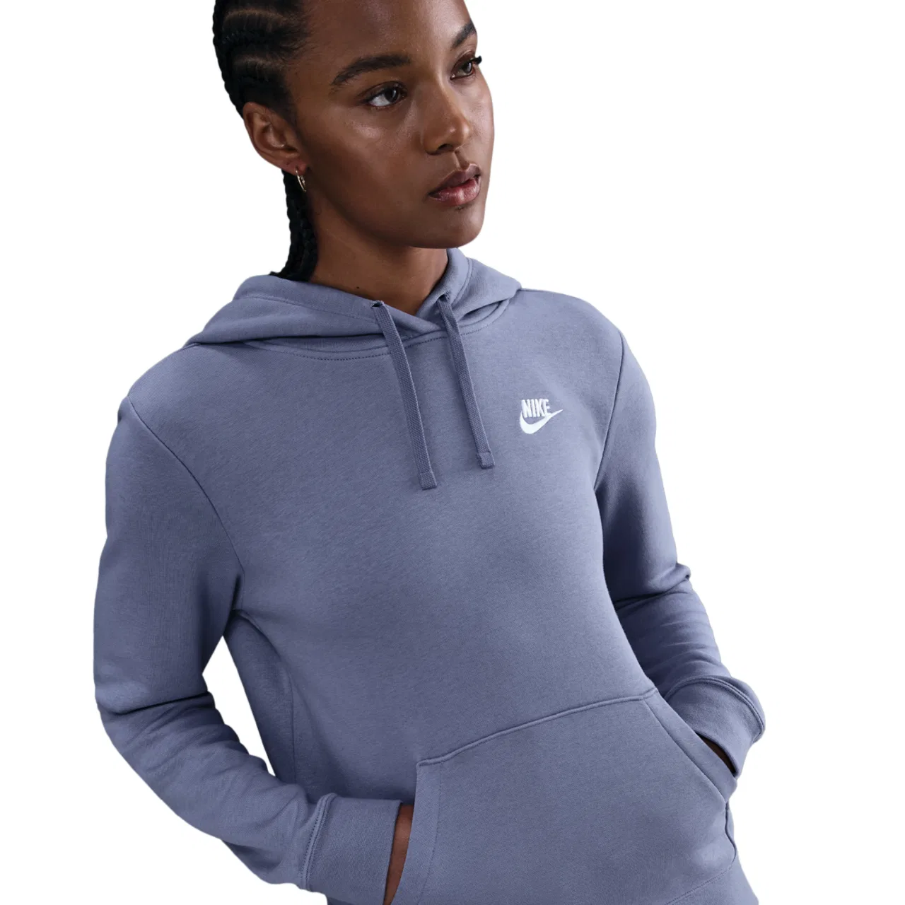 Женское худи Club Fleece PO Nike, цвет World Indigo/White