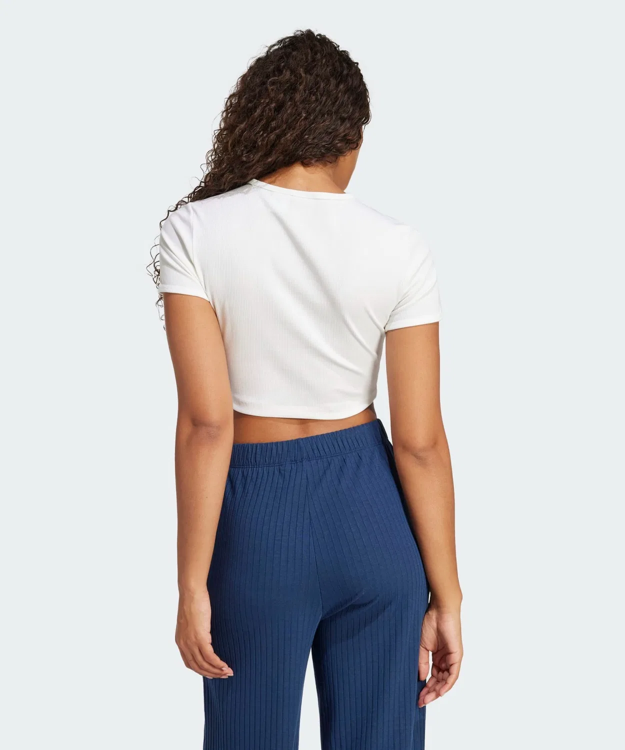 Женская футболка с коротким рукавом из риба Essential Rib Adidas Originals, White Other — фото 4