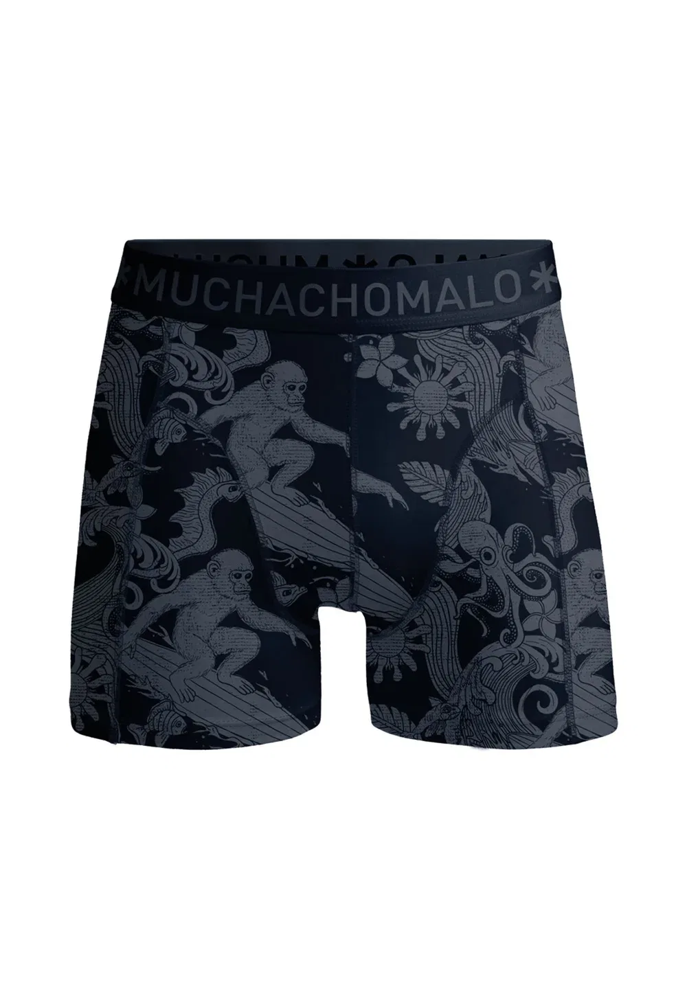 Комплект из 3 однотонных боксерских трусов Muchachomalo, Print Print Blue — фото 3