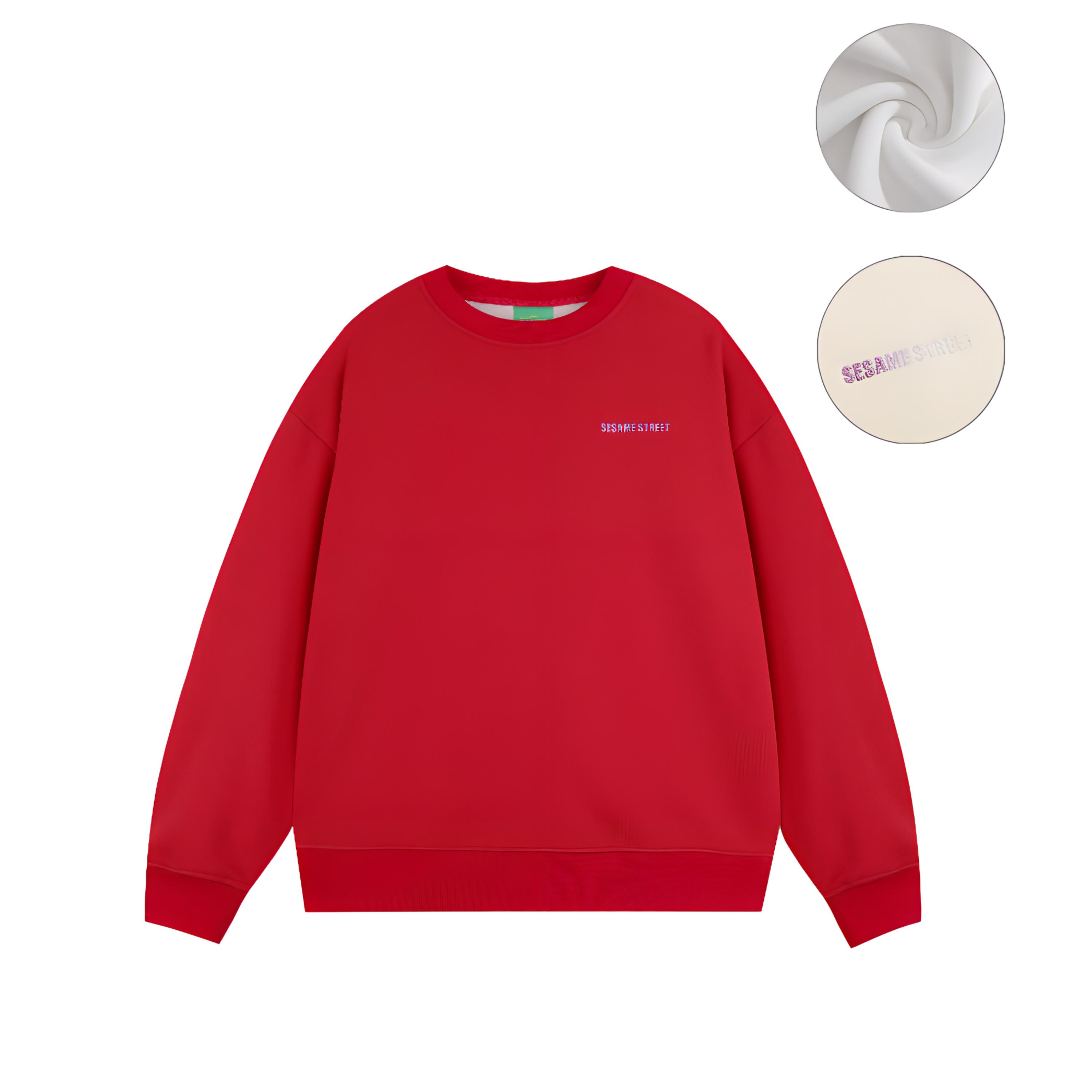 

Свитшот утепленный с флисовой подкладкой Unisex SESAME STREET, china красный crew neck fleece-lined