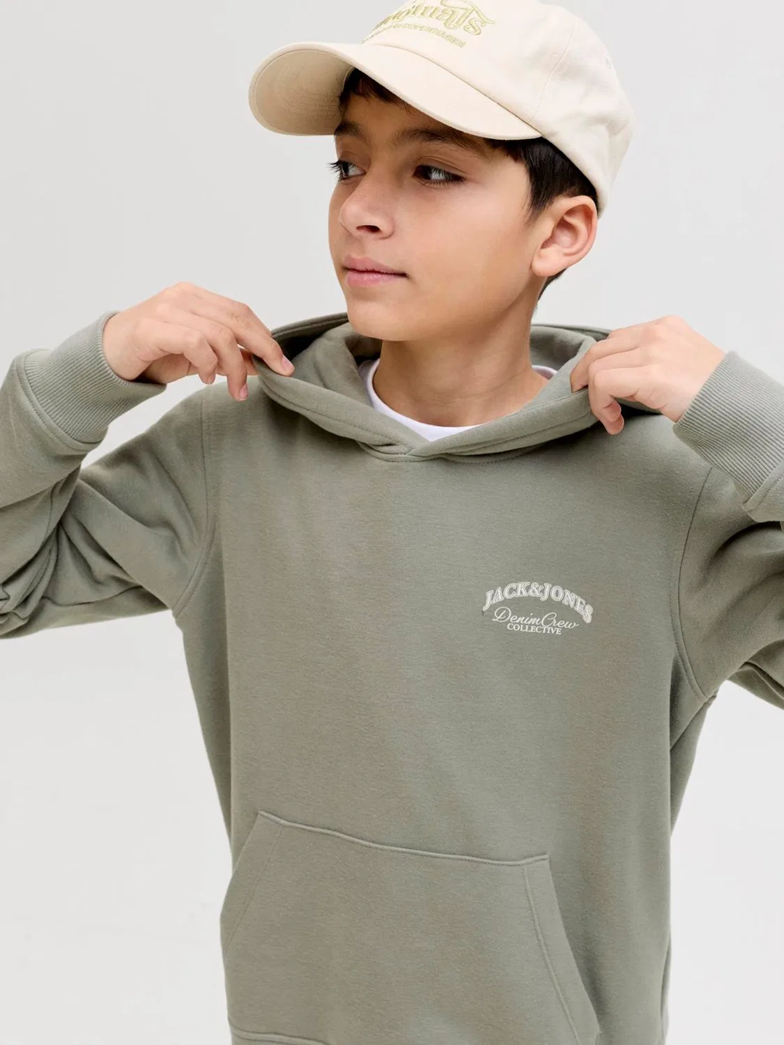 Худи с принтом, оверсайз, Jack & Jones Junior, зеленый — фото 3