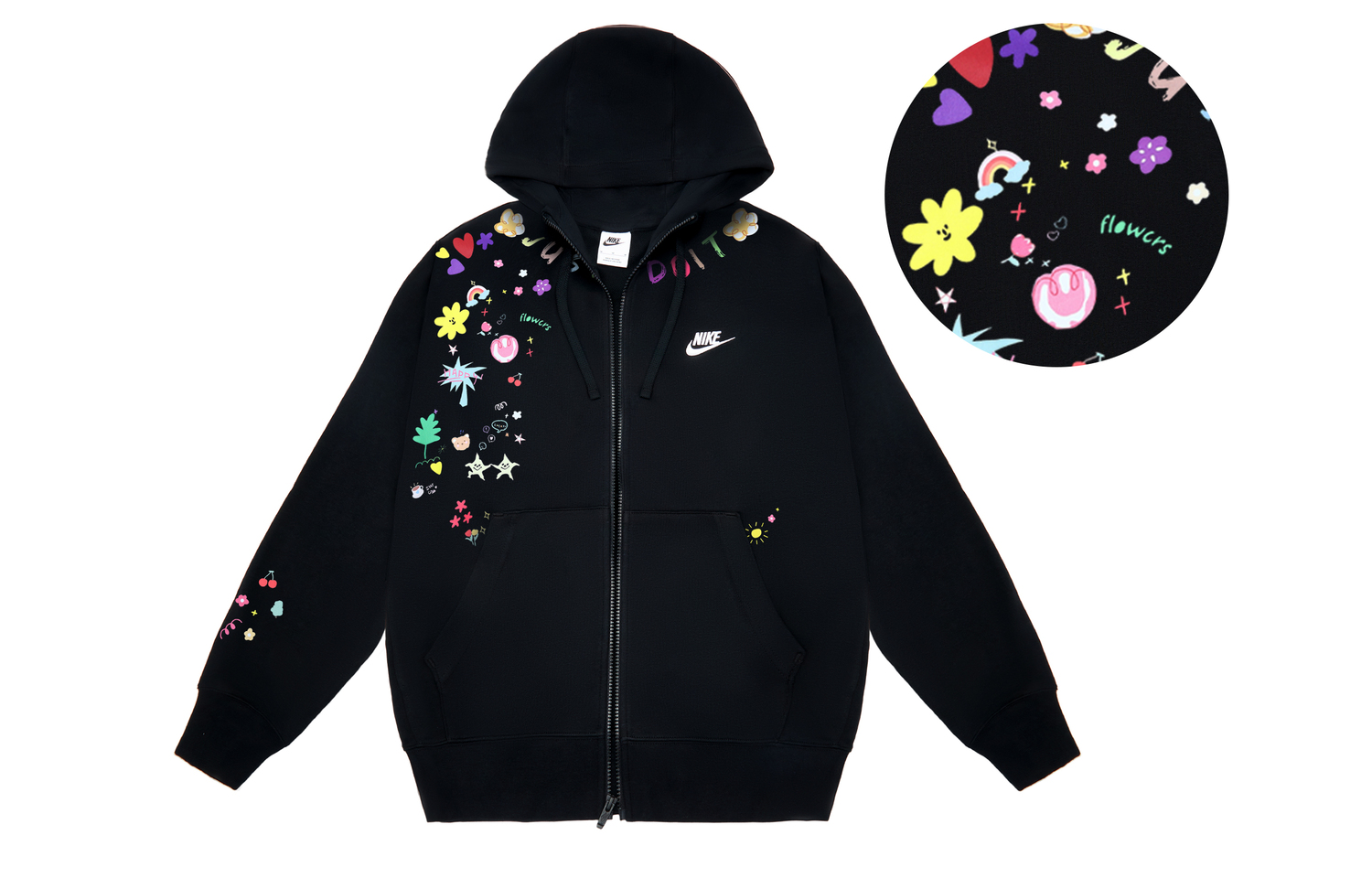 

Nike Куртка унисекс черная граффити мечтательная, Black-Graffiti Dreamy