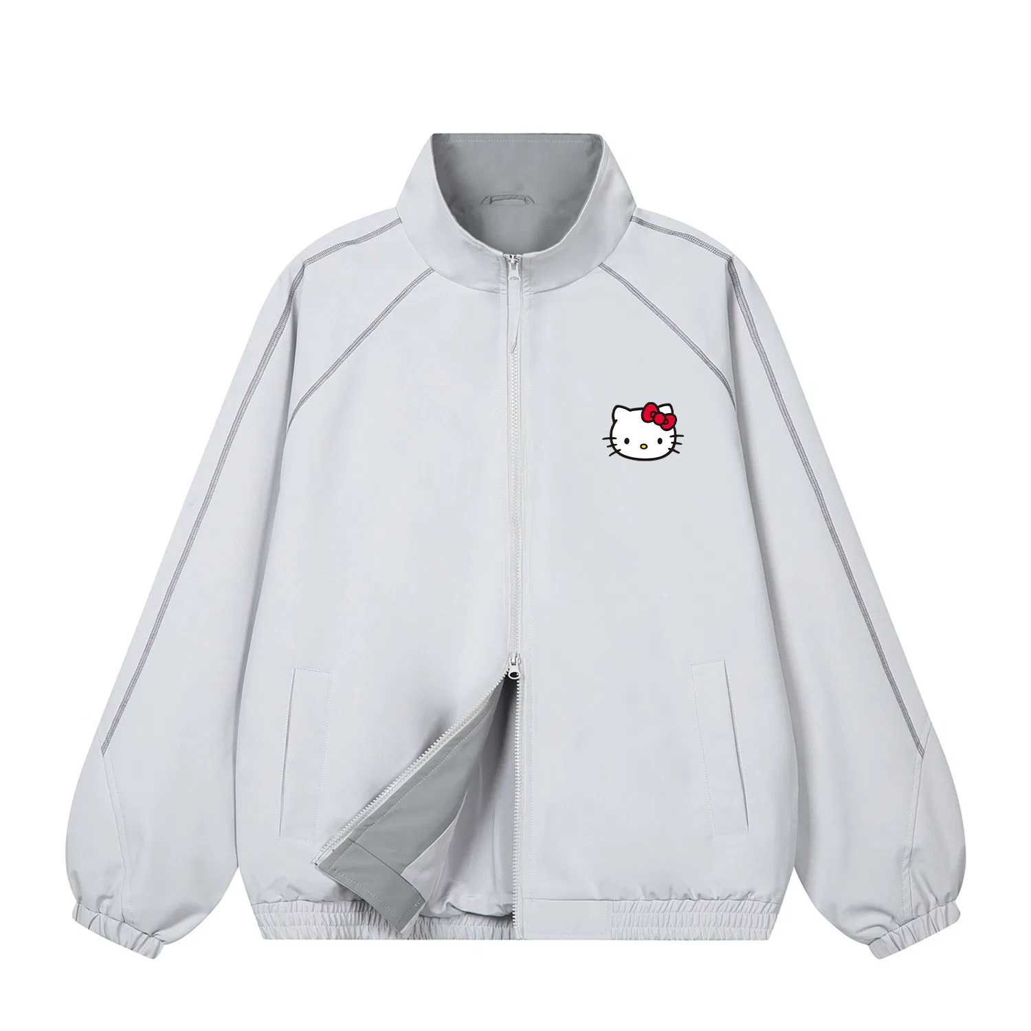 Детская ветровка-софтшелл с принтом Hello Kitty, Light Gray, Sanrio
