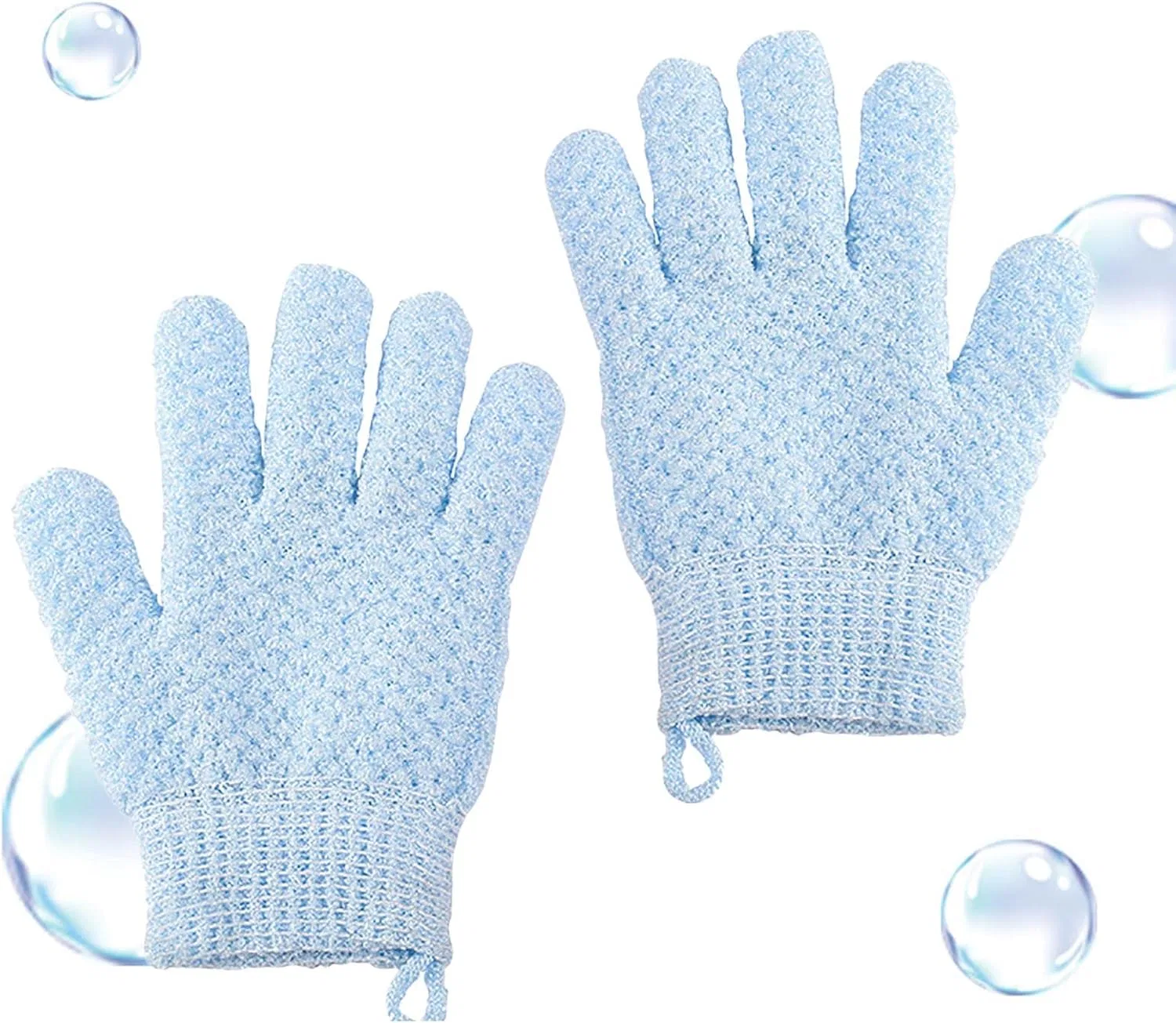 Эксфолирующие перчатки для душа, Generic, 1 пара, 19.5 см, Blue — фото 2