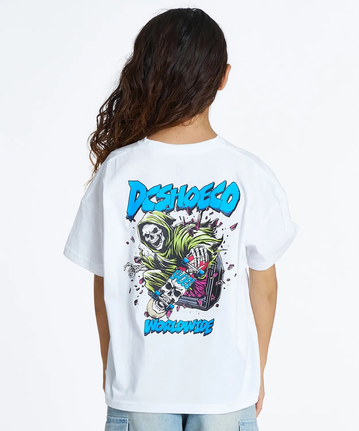Детская футболка с принтом DC 26 KD CLASH SKULL SS, White — фото 3