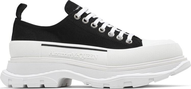 

Кроссовки Alexander McQueen Tread Slick Lace Up Black White, черный