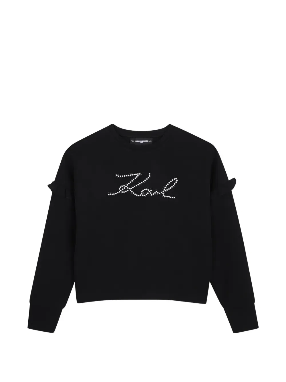 Толстовка с оборками и логотипом Karl Lagerfeld Kids, черный