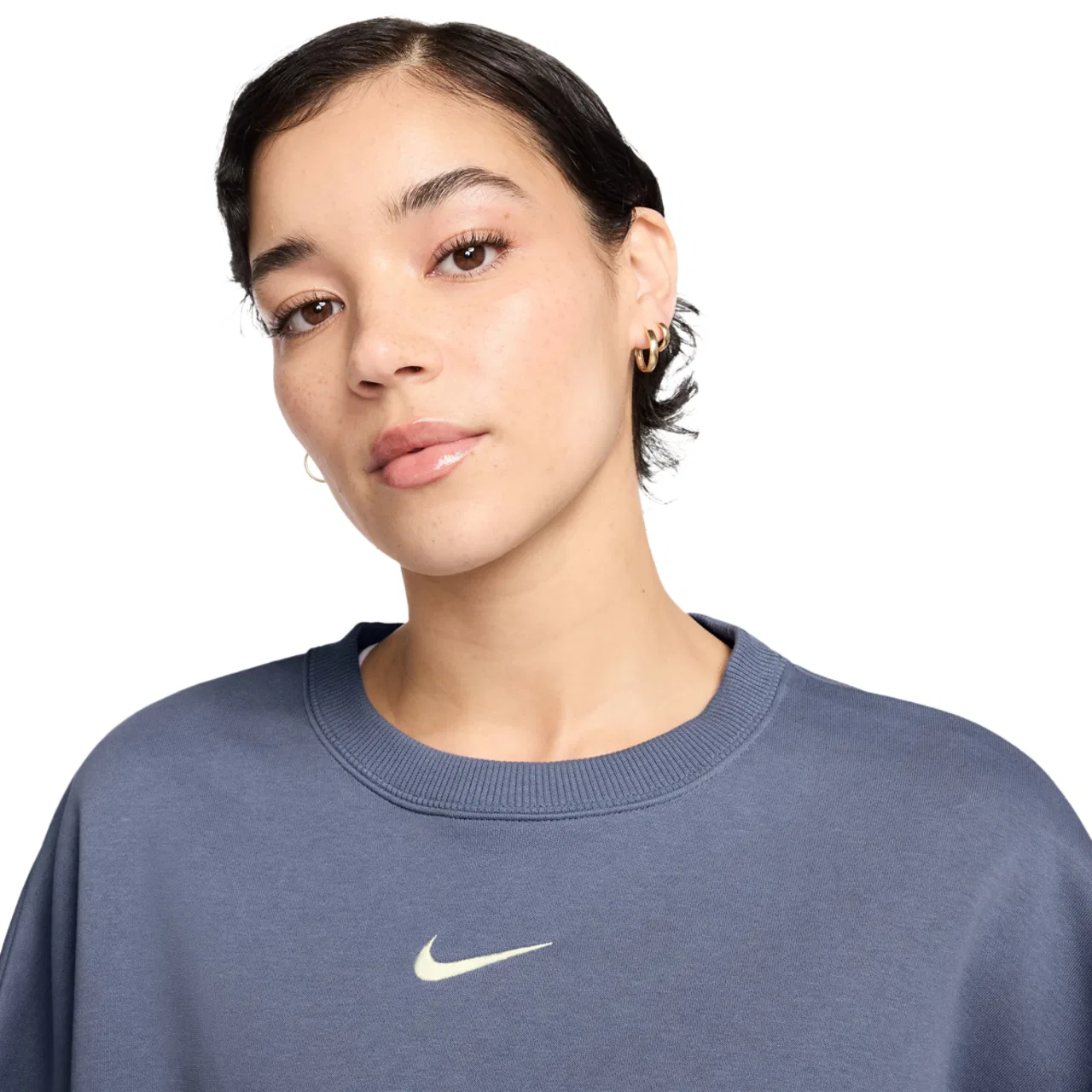 Женское худи Nike NSW Style Fleece Crew OOS, цвет World Indigo/White — фото 3