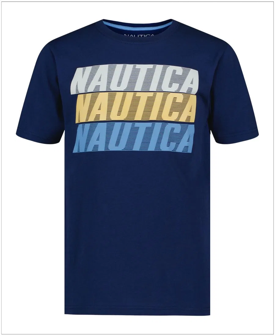 Детская футболка с коротким рукавом и принтом Nautica, Estate Blue