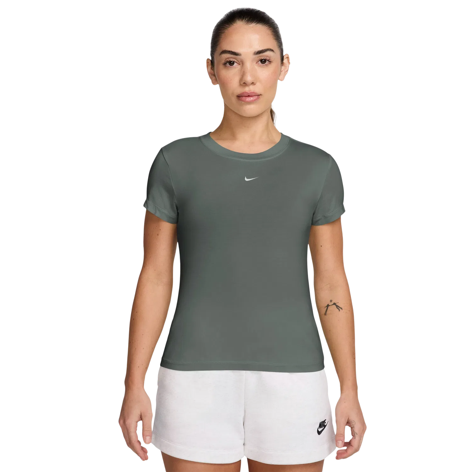 Женская футболка с принтом Nike Chill Knit Crop, Camo — фото 4