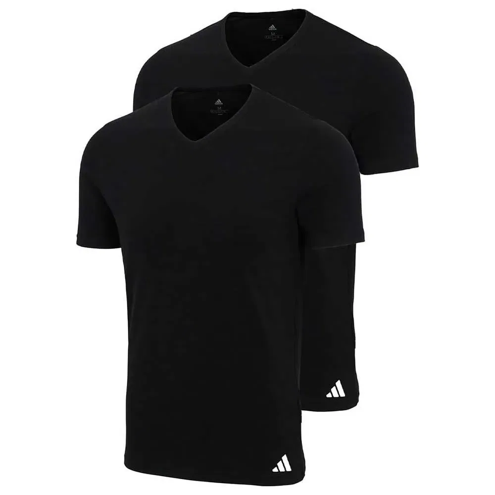 Футболка с коротким рукавом V-образным вырезом Active Flex Cotton 2 шт Adidas, черный — фото 2