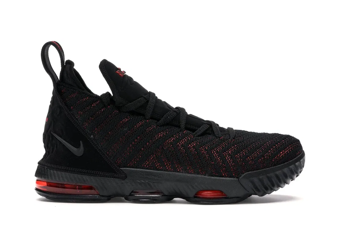 Детские кроссовки для баскетбола Nike LeBron 16, Black/Black-University Red