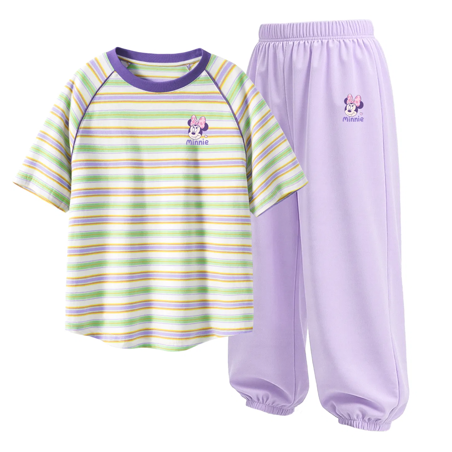 Детская повседневная спортивная футболка с круглым вырезом, Di Lifting K Pink Stripes+Soft Pink, Disney — фото 4
