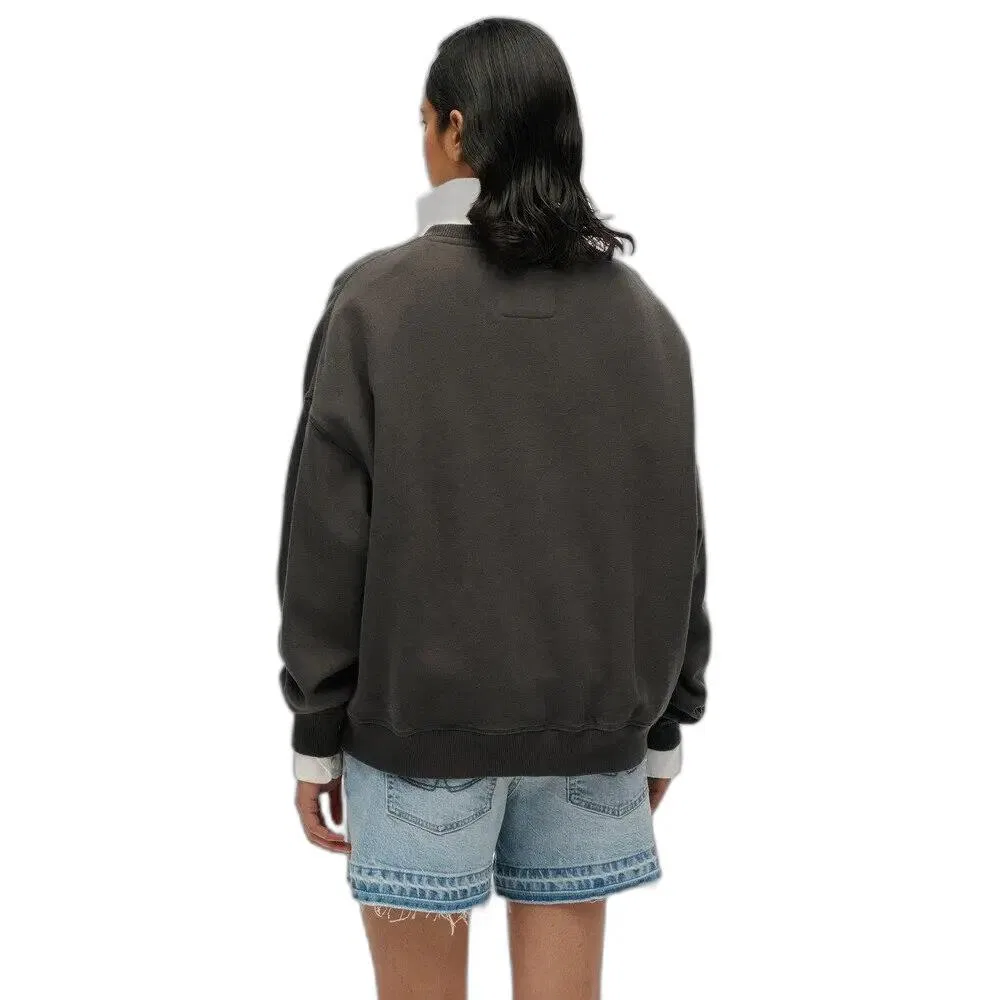 Женский свитшот оверсайз Athletic Tonal Applique Crew Superdry, Grau / Kohlengrau — фото 4