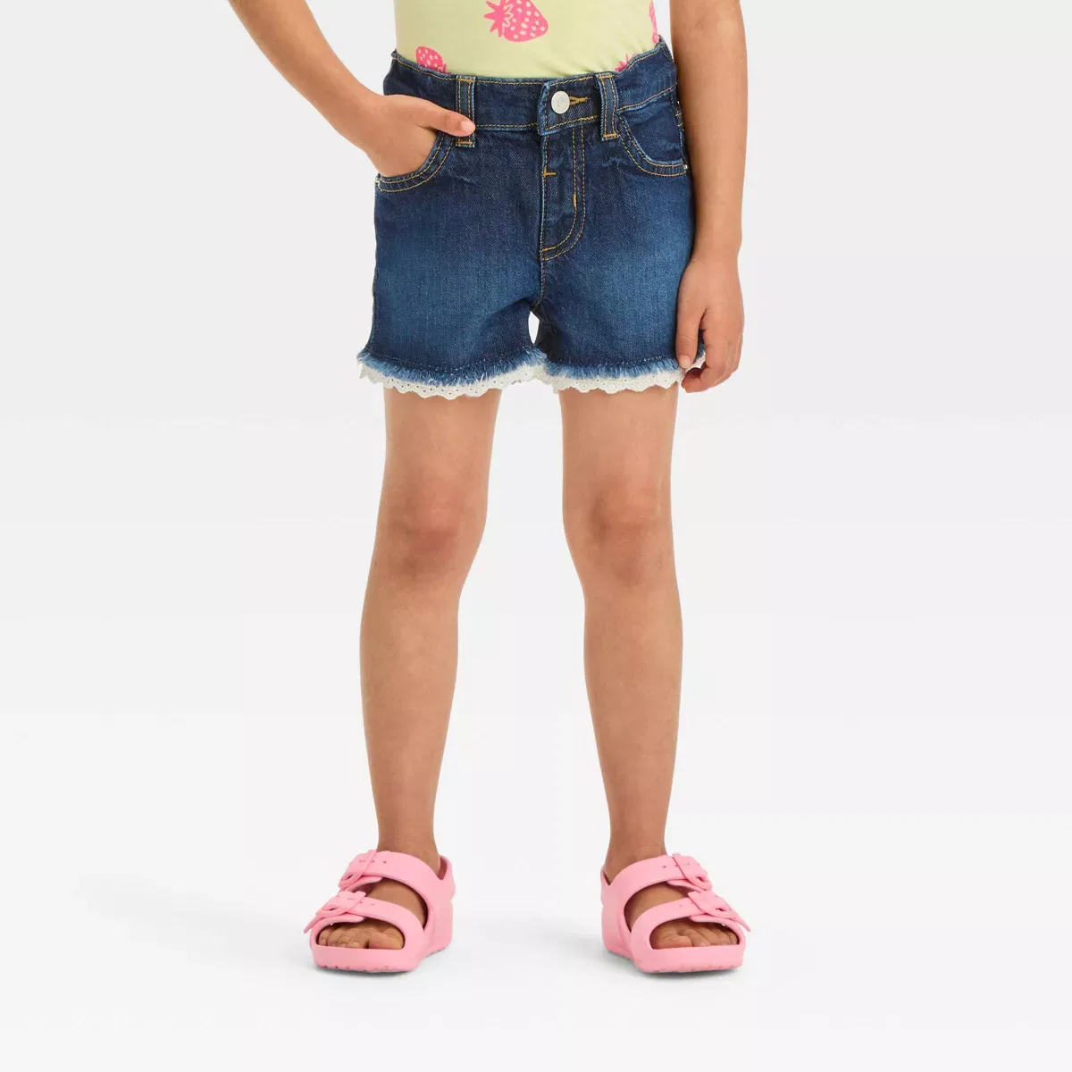 Детские шорты для девочек с бахромой Lace Cut-Off Shorts INFANT/TODDLER GIRL, Dark Blue