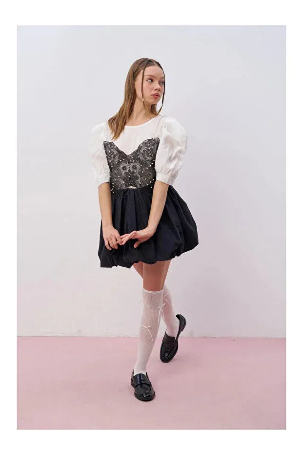 Детское кружевное укороченное боди-топ без рукавов My Lorin Kids Store, White — фото 2