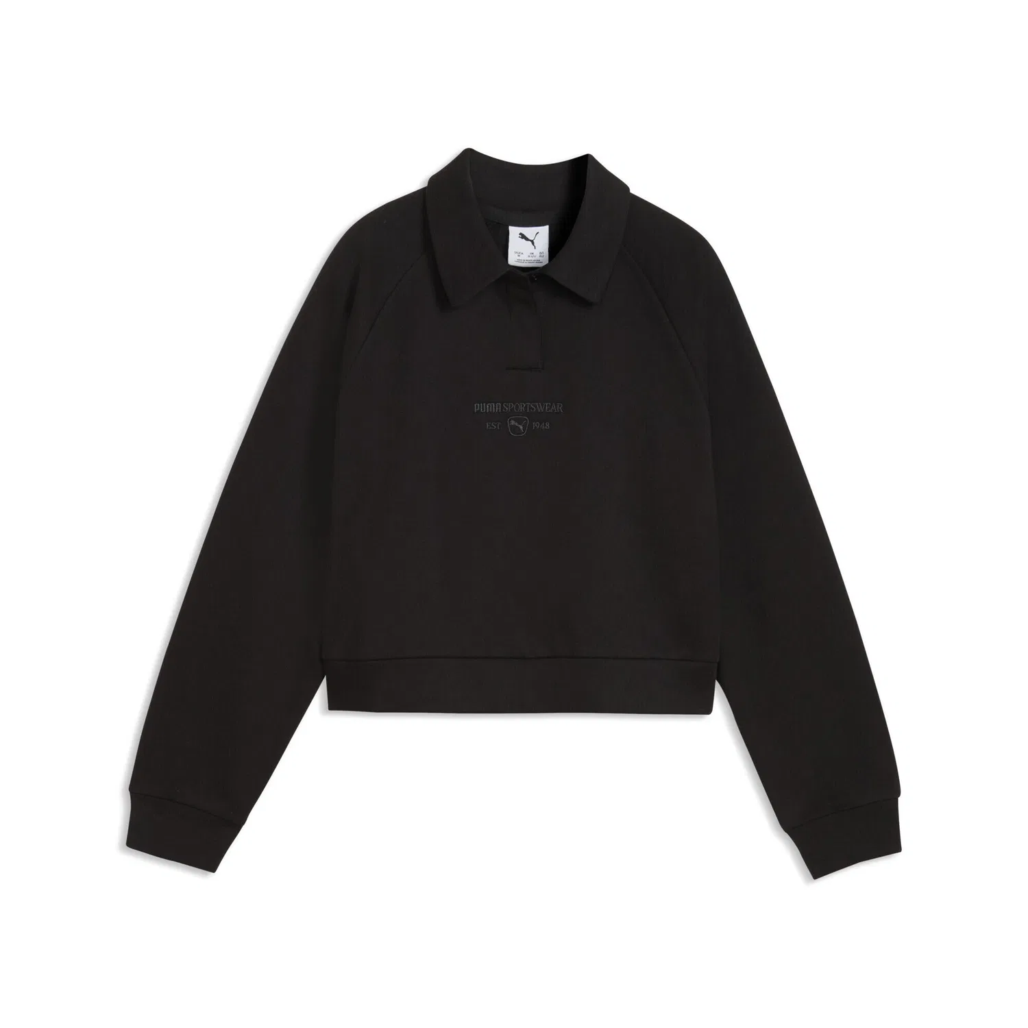 Детский флисовый свитшот-поло PUMA Class Relaxed Cropped Fleece Sweatshirt, Puma, Schwarz