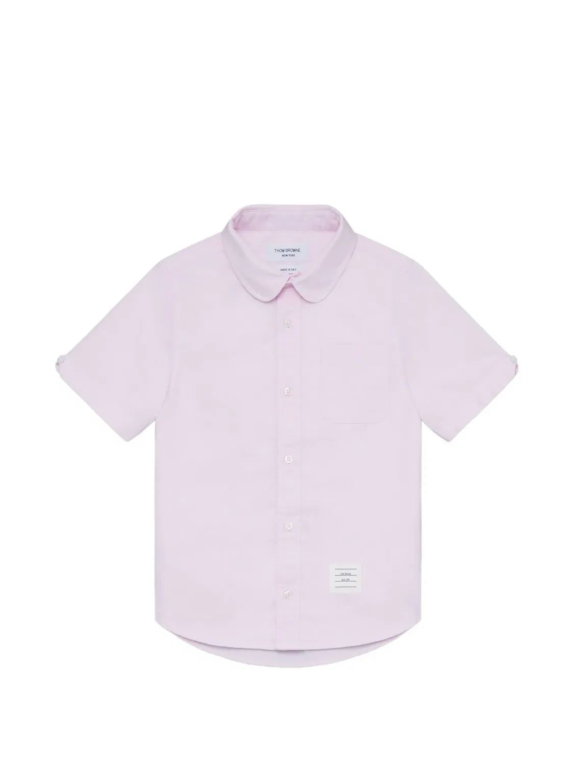 Рубашка Oxford с короткими рукавами Thom Browne Kids, розовый