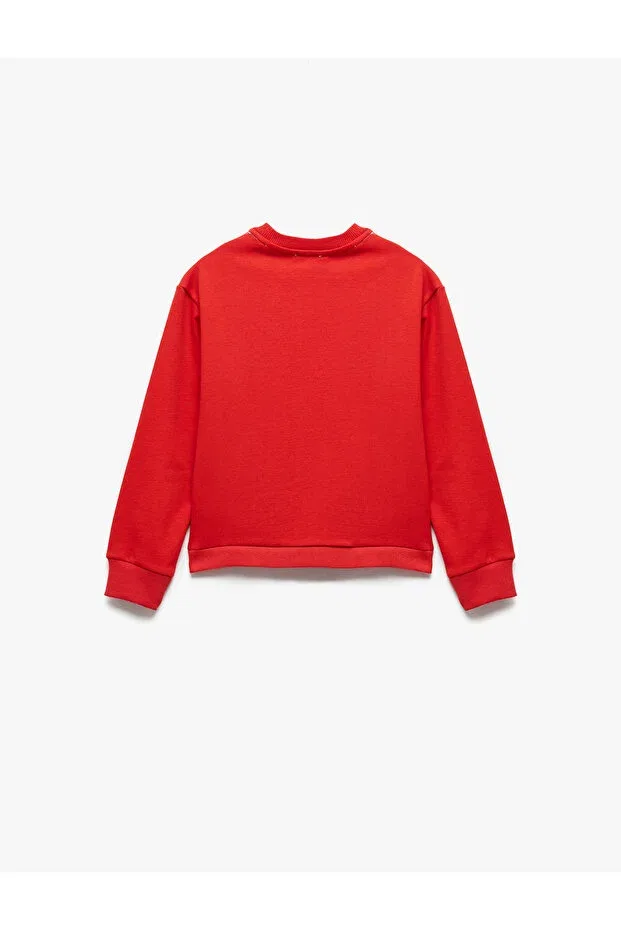 Детские свитшот для девочек с принтом Shardonlu Long Sleeve Crew Neck Cotton Unicorn Printed Koton, Red — фото 2