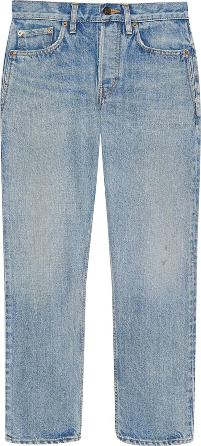 

Джинсы Saint Laurent 90's Mid-Waist Cropped Jeans 'Light Dirty Authentic', синий