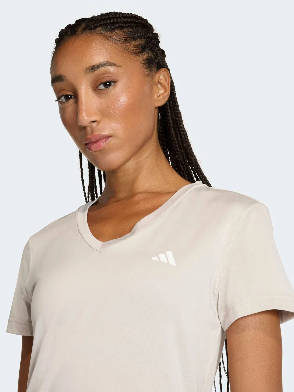 Футболка с V-образным вырезом Workout Essentials adidas, светло-серый — фото 4