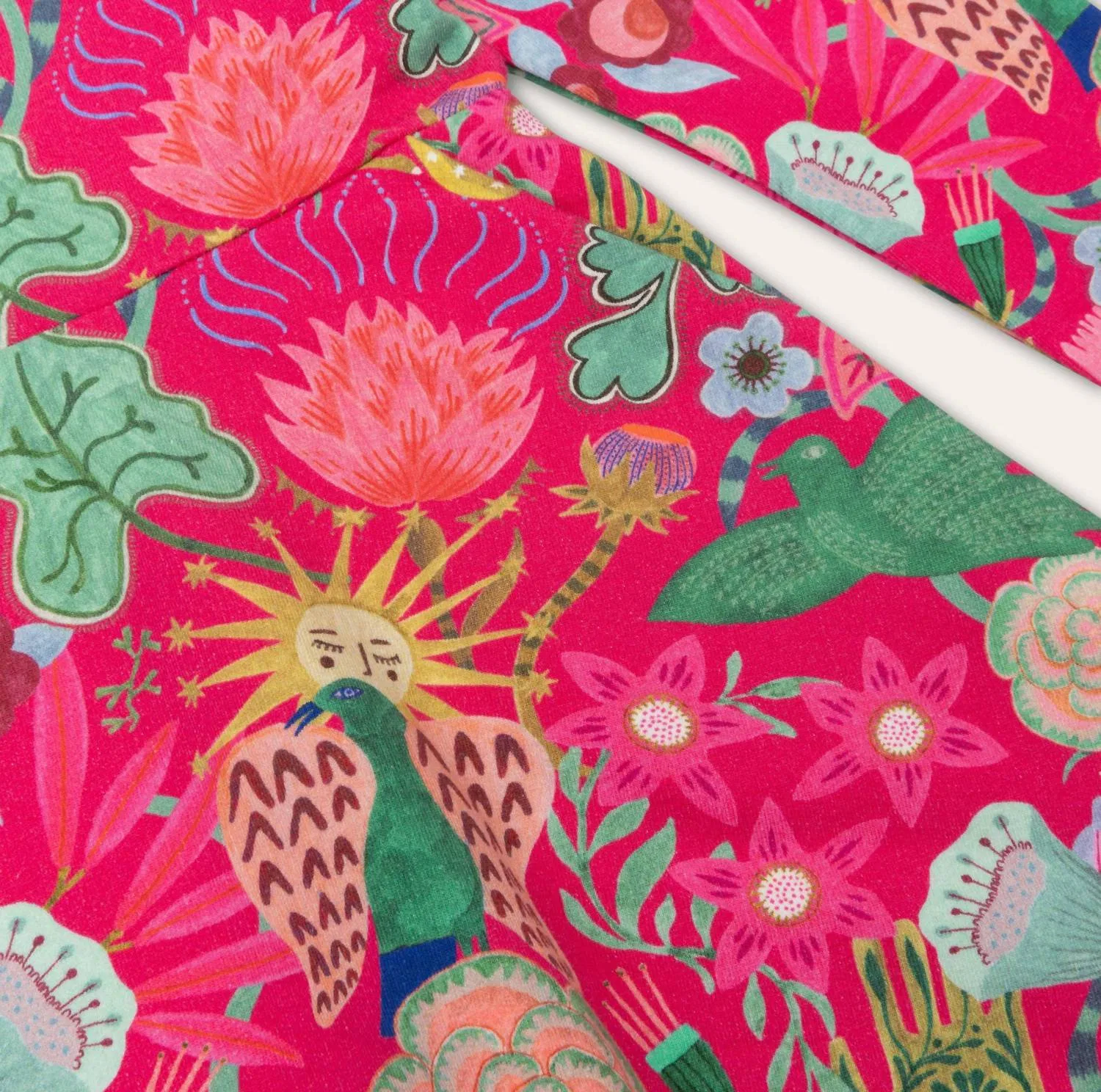Детское платье для девочек с длинным рукавом с цветочным принтом Dasha Oilily, Hot Pink — фото 3