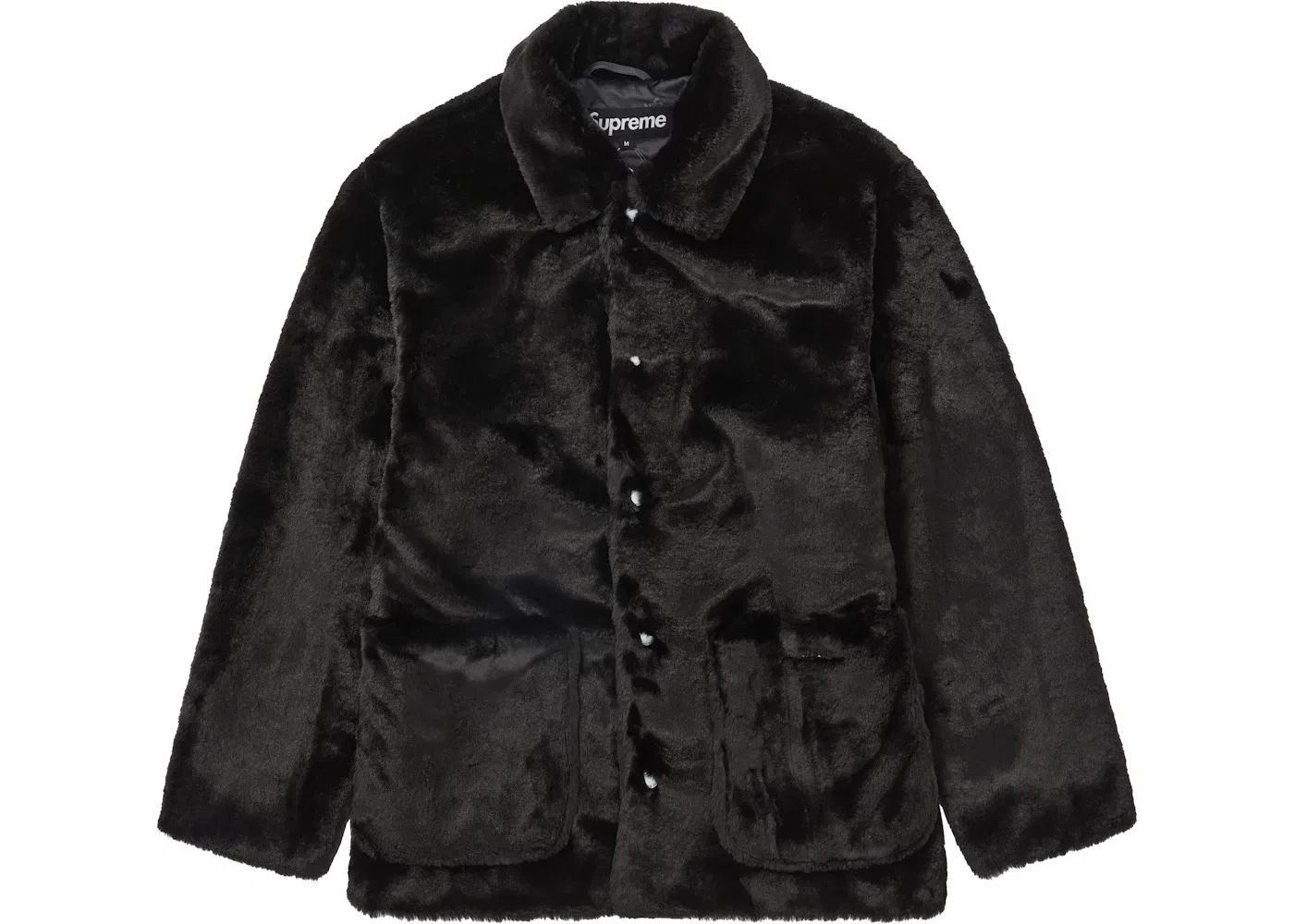 Мужское пальто с искусственным мехом Supreme 2-Tone Faux Fur Shop Coat, черный