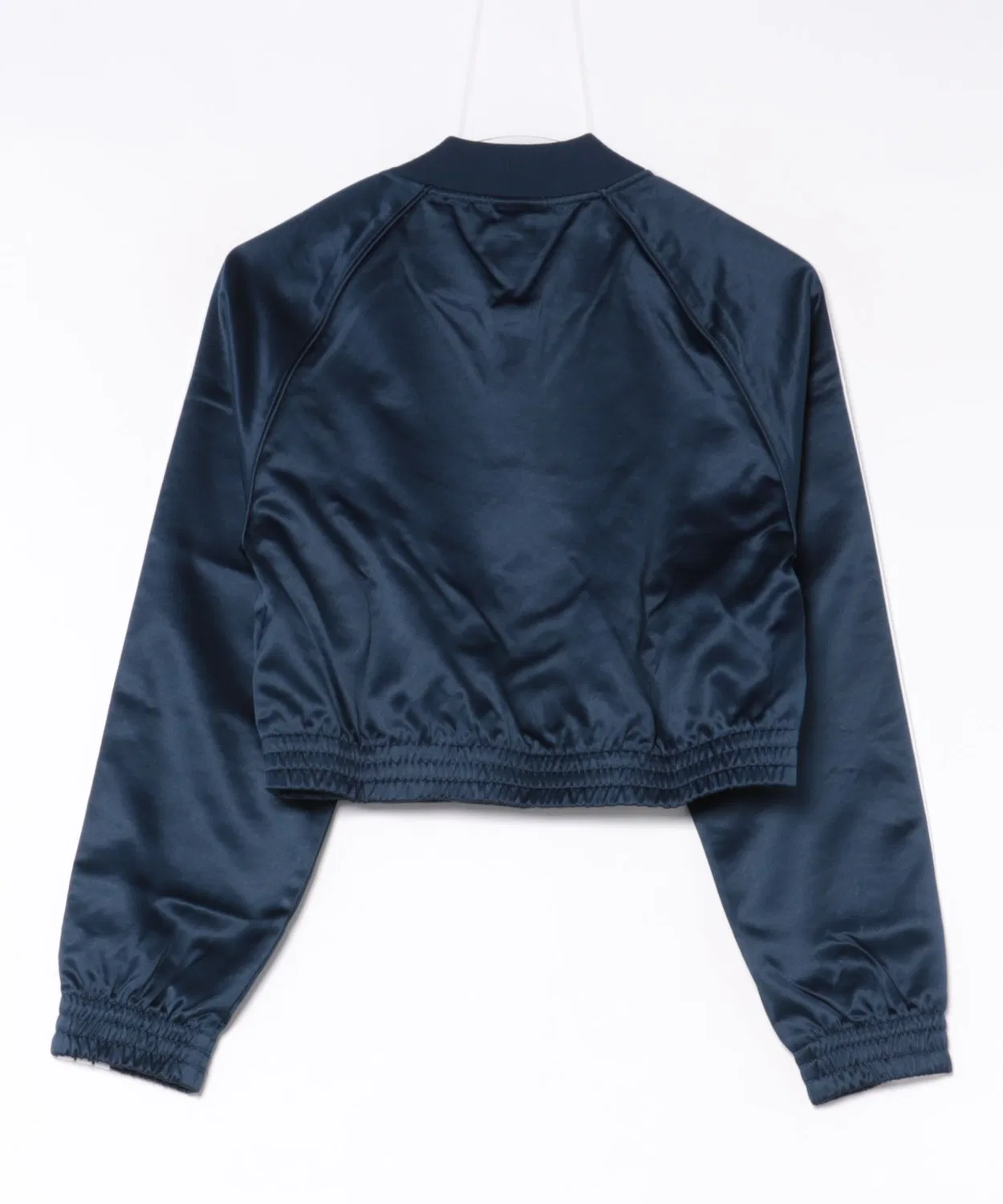 Женская куртка из атласа с принтом Adidas Athletics KS9948 Nindg/White, Синий — фото 2