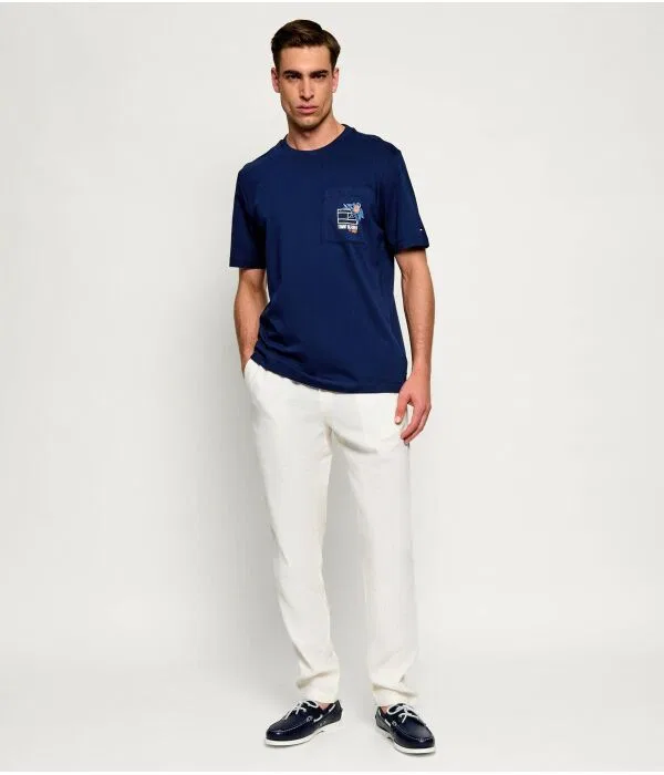 Мужские чиносы из льна Harlem Tommy Hilfiger, Écru — фото 2