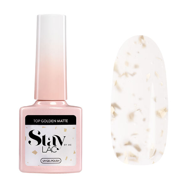 

Гибридный лак для ногтей, 5 мл Staylac Golden matte