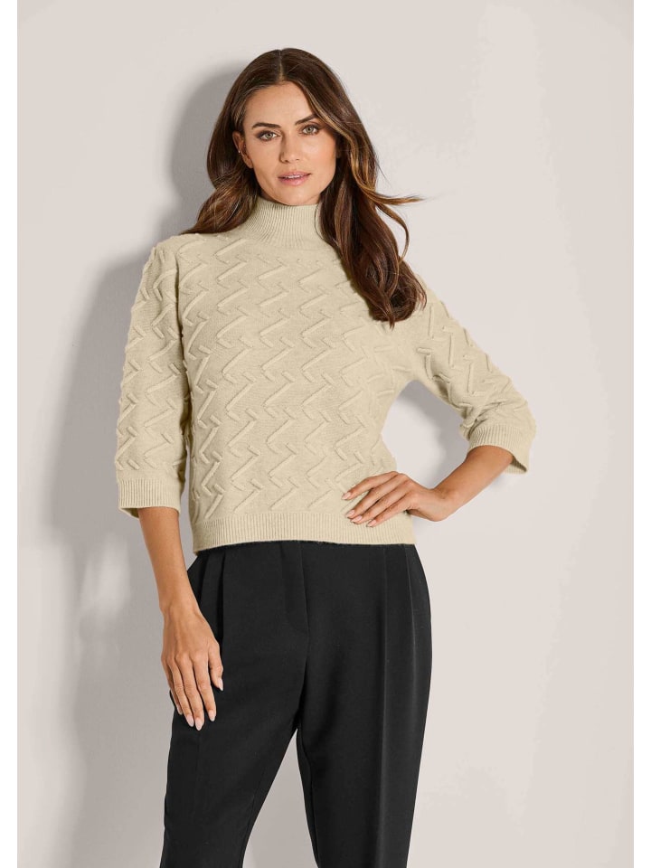 

MADELEINE Элегантный шерстяной свитер с зигзагообразным узором в берберском стиле