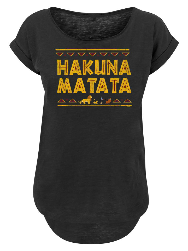 

F4NT4STIC Футболка с удлиненным кроем, «Король Лев: Хакуна Матата», черного цвета, Черный, F4NT4STIC Футболка с удлиненным кроем, «Король Лев: Хакуна Матата», черного цвета