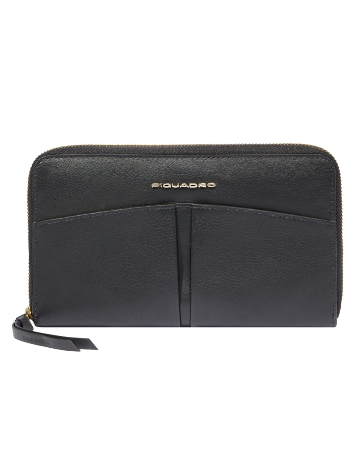 

Кошелек Piquadro W134 Geldbörse RFID Schutz Leder 19 cm, черный