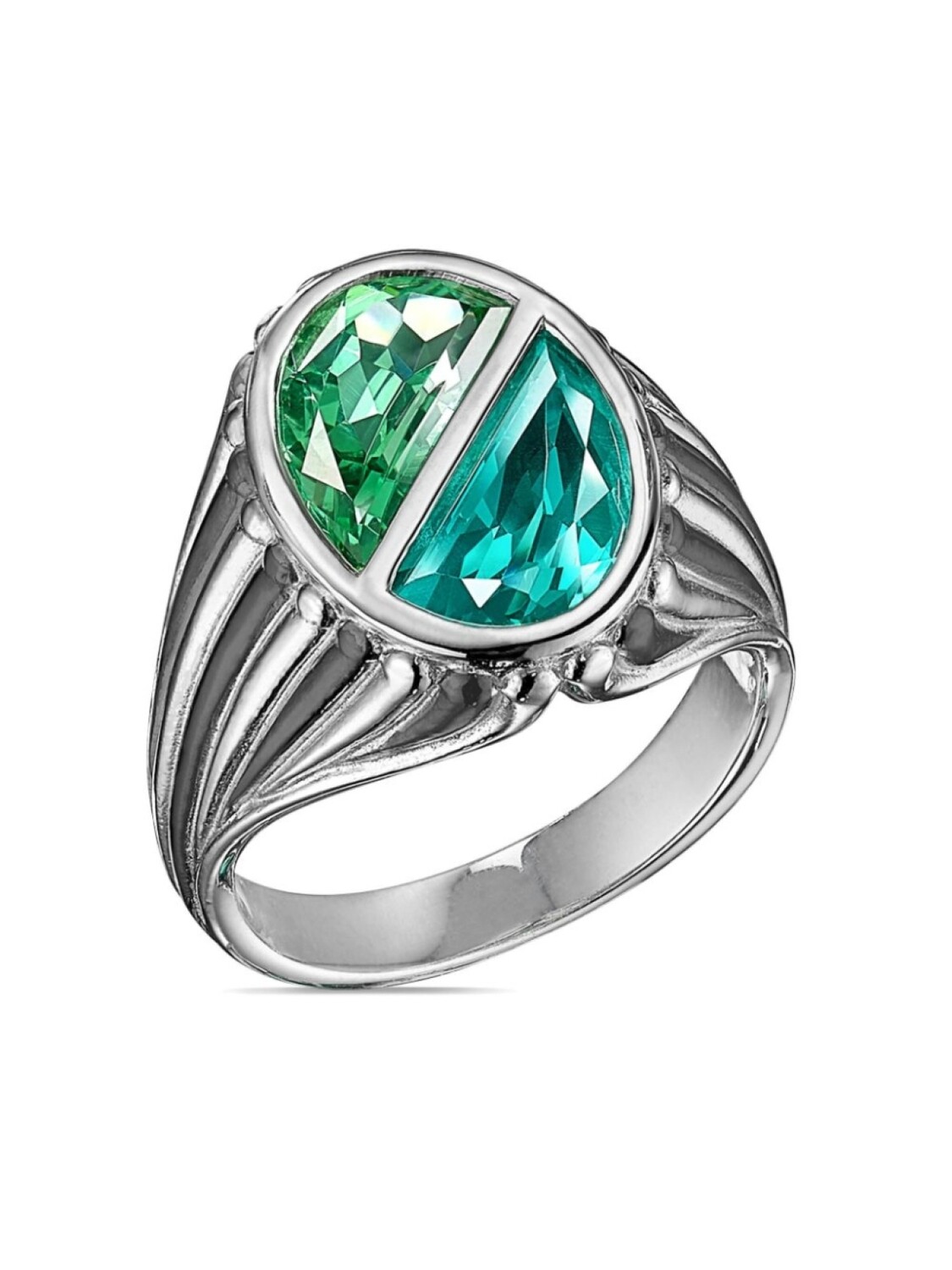 

Позолоченное кольцо Paraiba Oval Signet с камнями Anabela Chan, синий