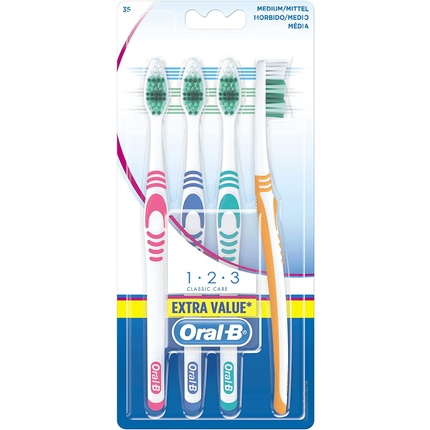

Зубная щетка SHINY CLEAN средняя, 4 шт. в упаковке Oral-B