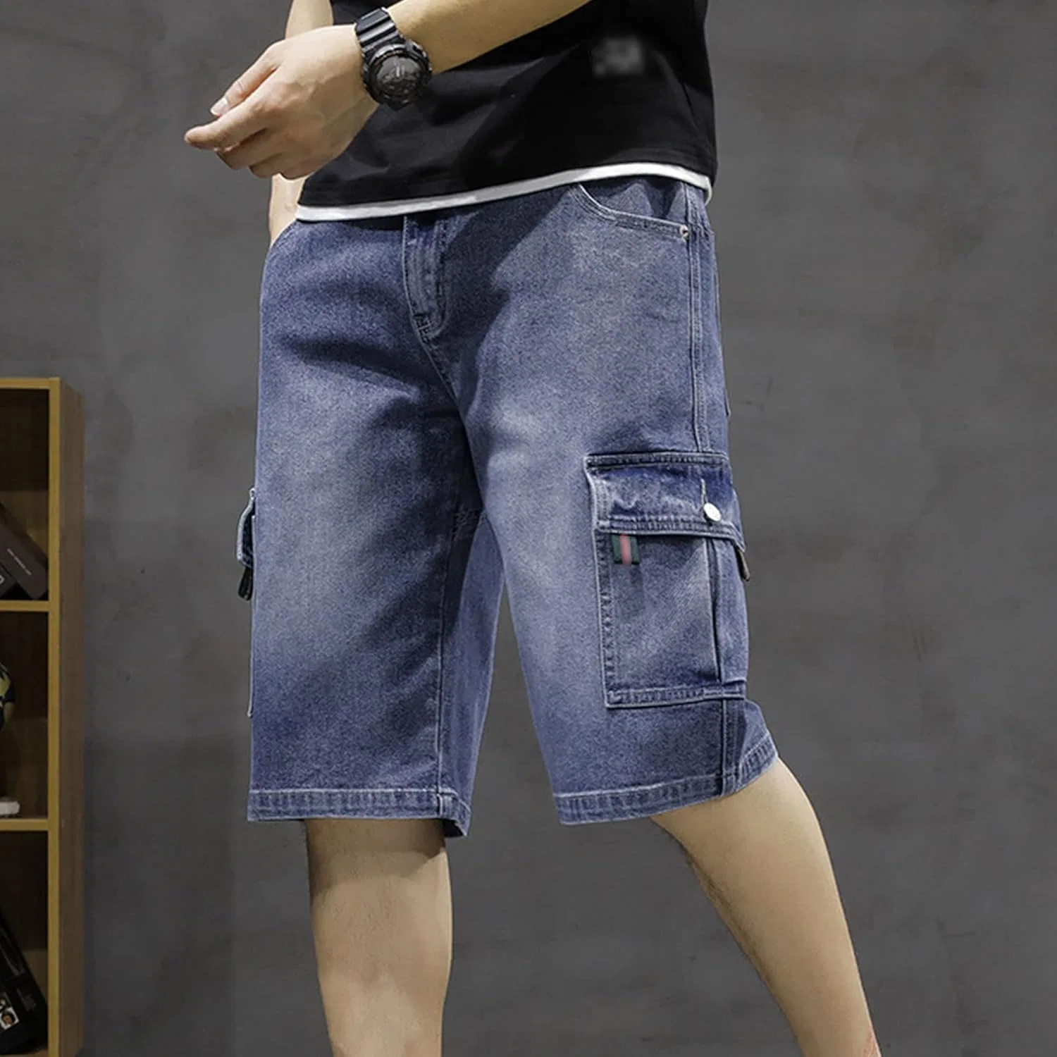 Шорты джинсовые Slim Fit, Blue — фото 3