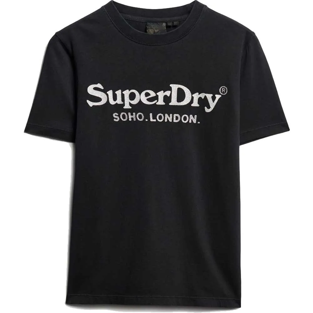 

Футболка с коротким рукавом Superdry Metallic Venue Relaxed, черный