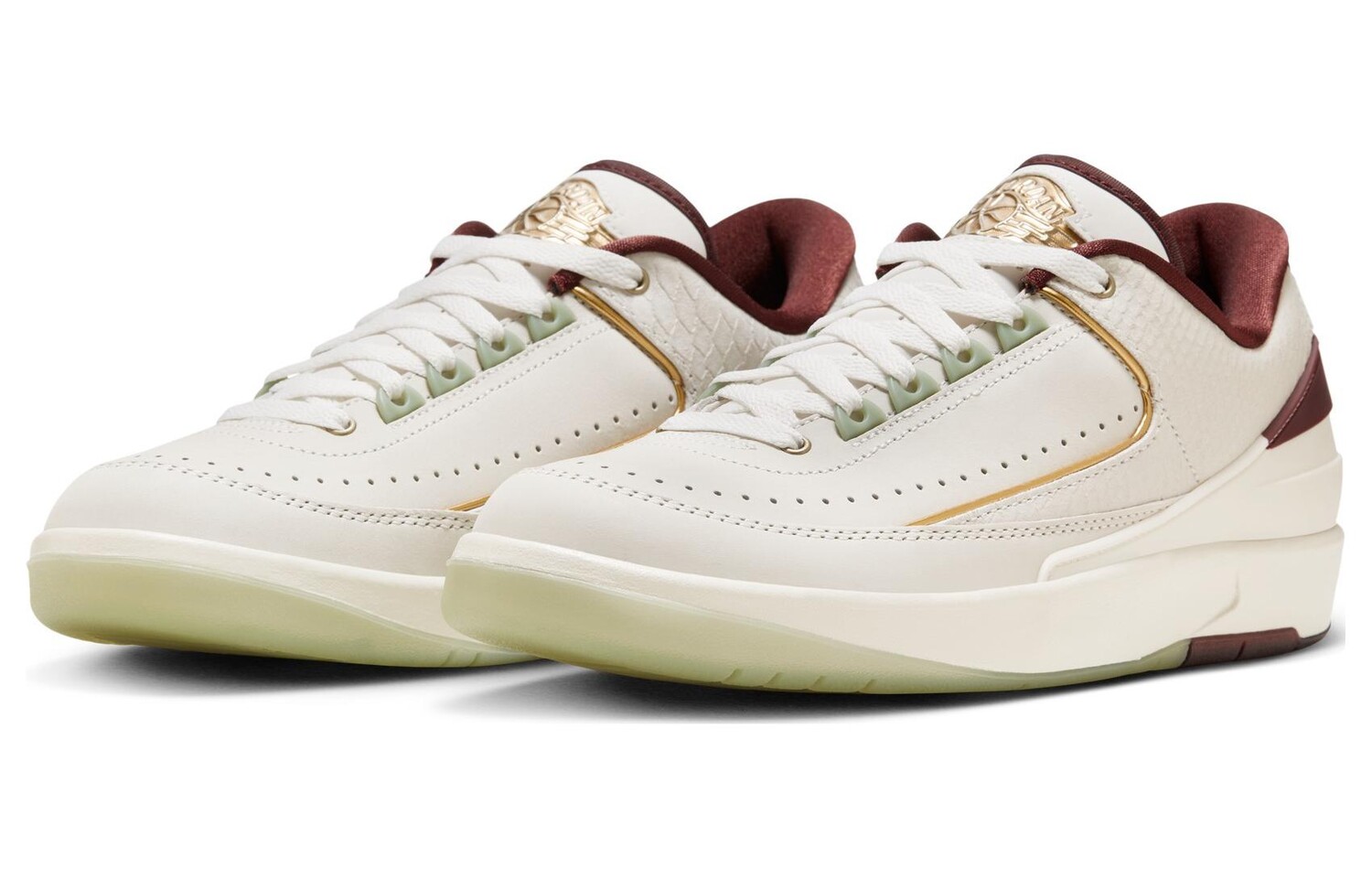 Jordan Air Jordan 2 винтажные баскетбольные кроссовки мужские, Sail/Cedar/Black/Dark Team Red/Metallic Gold Grain — фото 3