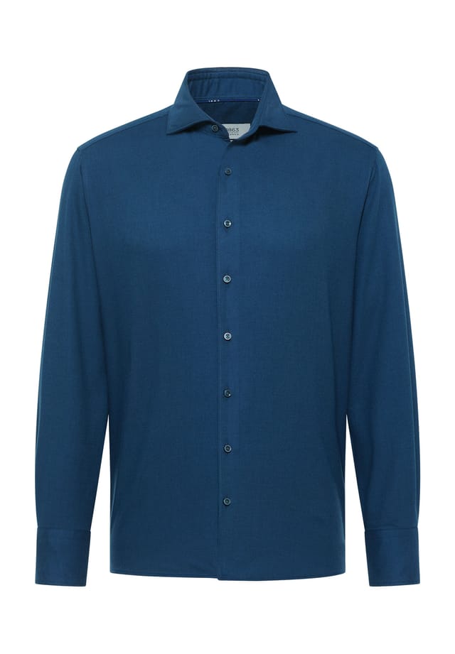 

Рубашка фланелевая удобная посадка Eterna, цвет midnight