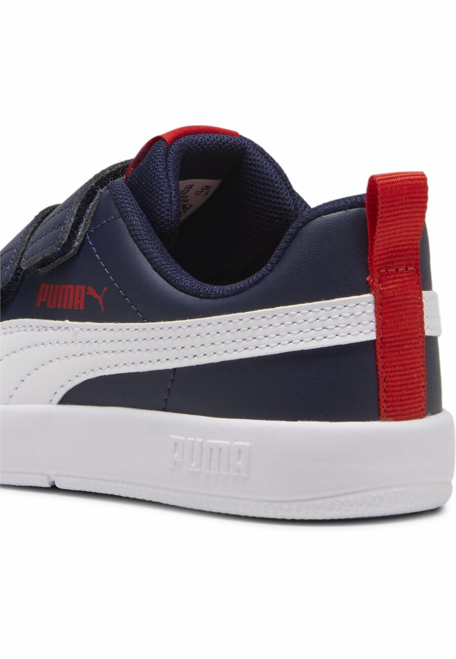 Кроссовки Courtflex V3 для детей PUMA, темно-синие, белые, красные, синие — фото 2