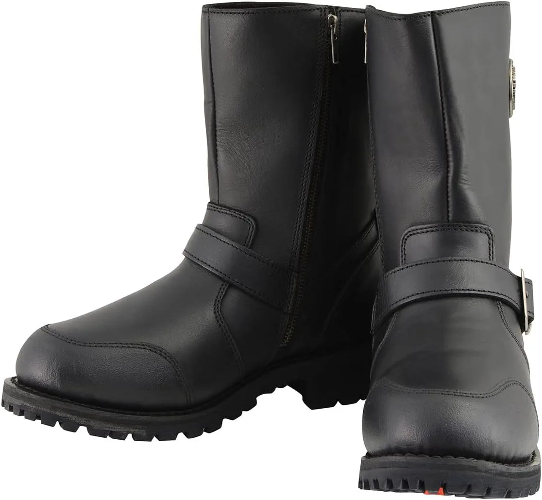 

Кожаные мотоботы Milwaukee Leather для мужчин - кожаная обувь для езды и повседневной носки, черный