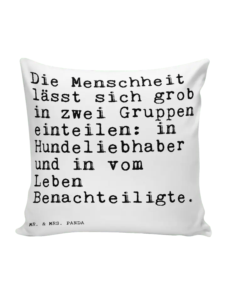 

Подушка Mr & Mrs Panda 40x40 Die Menschheit lässt sich, белый