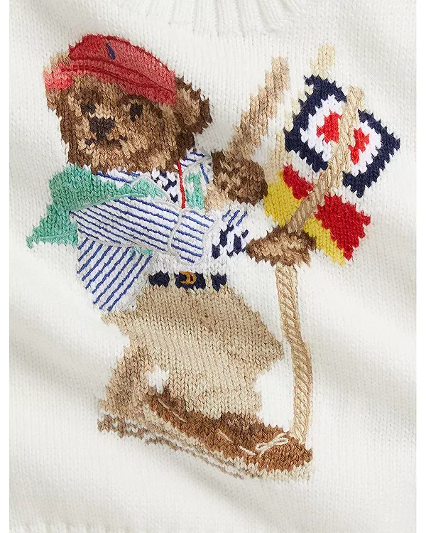 Хлопковый свитер Polo Polo с изображением медведя - детский Ralph Lauren, White — фото 3
