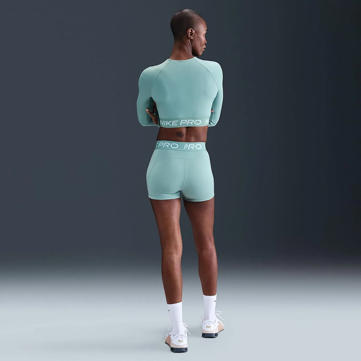 Шорты женские Nike Pro Dri-FIT, 3 дюйма, Cannon/White — фото 2