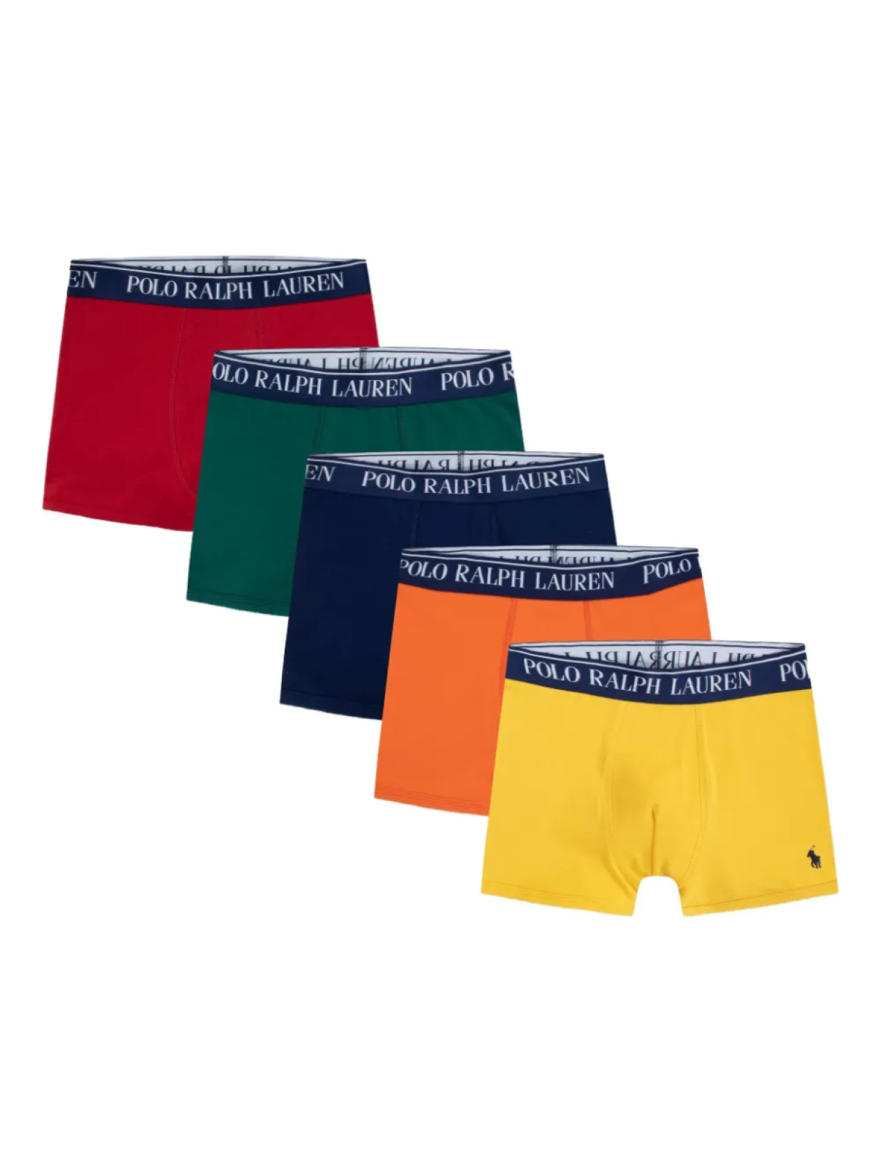 

POLO RALPH LAUREN KIDS хлопковые трусы-боксеры (упаковка из пяти штук), синий